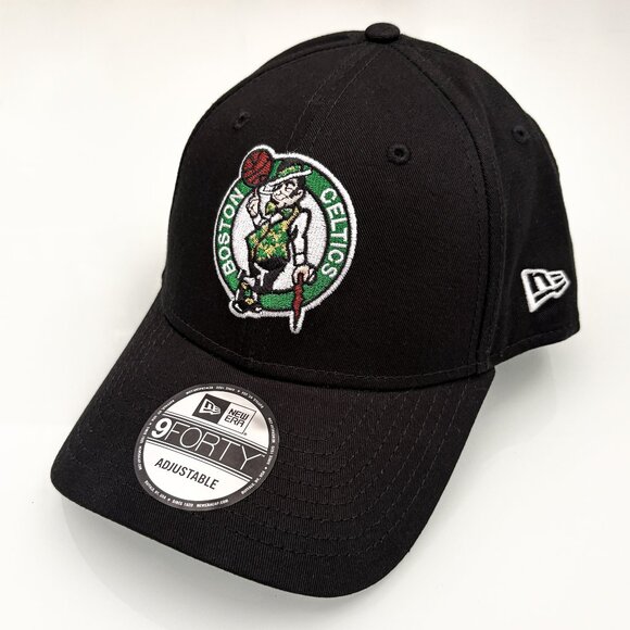 New Era Boston Celtics 9FORTY Black Snapback Adjustable Hat Cap NBA OSFM NWT - Picture 1 of 8
